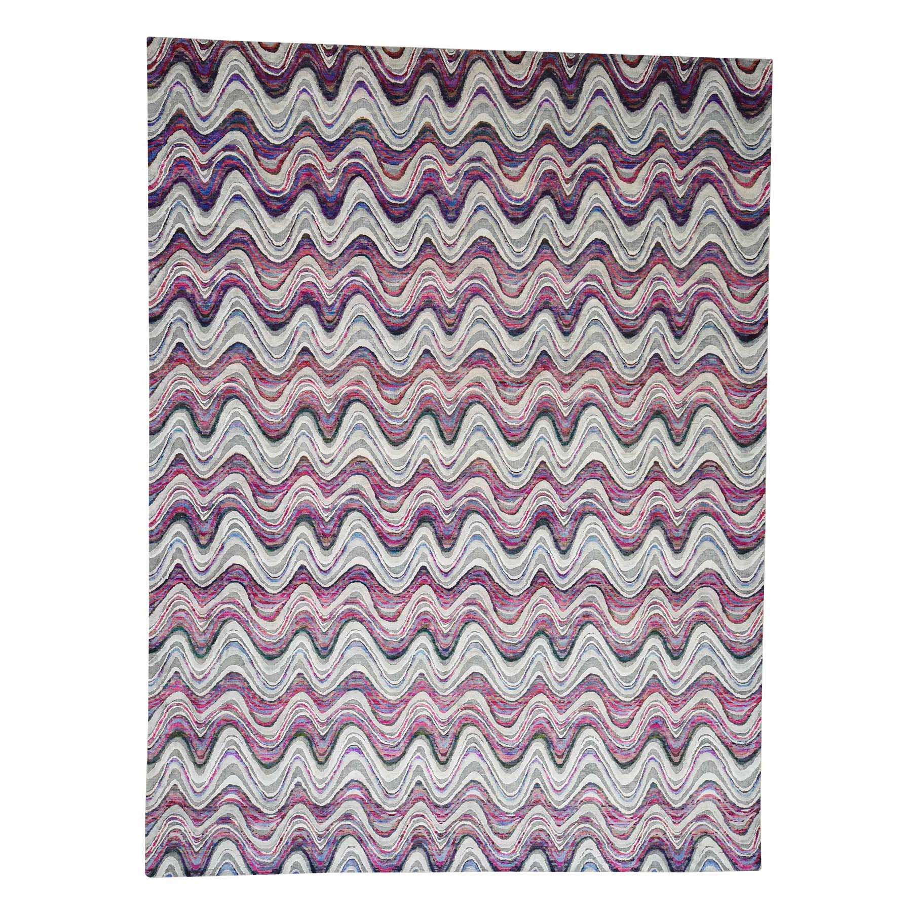 N/A Silk Hand-Knotted Area Rug 9'0